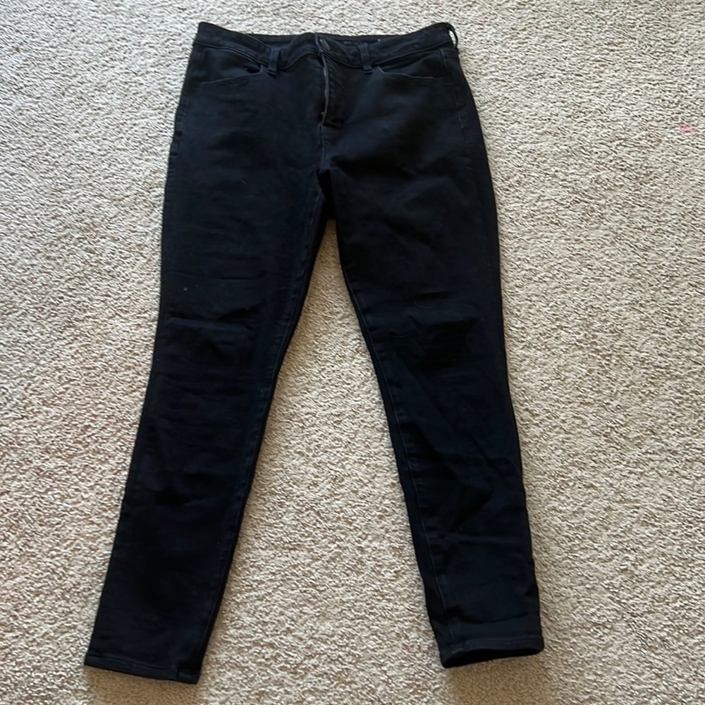 American Eagle, solid black jeans, no holes, skinny, basically brand new